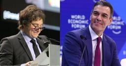 Imagem da notícia Javier Milei e Pedro Sanchéz em crise diplomática Argentina x Espanha. | Divulgação