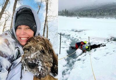 Mulher morre abraçada a cachorro em rio congelado