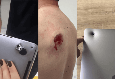 Veja como ficou o notebook que salvou homem de ser atingido por um tiro