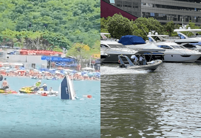 Lancha afunda com sete pessoas em Balneário Camboriú, em Santa Catarina 