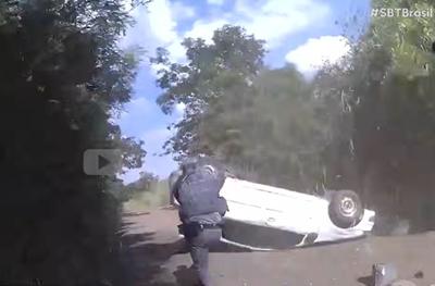 Pai sequestra filha de 2 anos e é preso após capotar carro durante fuga em SP