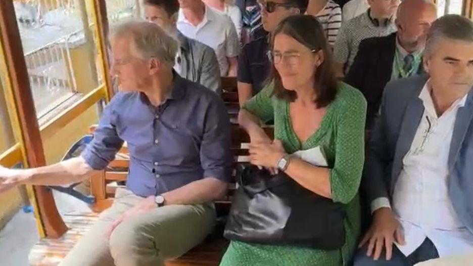 Primeiro-ministro da Noruega circula por Santa Teresa de bondinho | Reprodução CNN