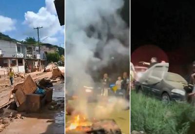 Protesto de moradores após chuva no sul do RJ é marcado por tensão