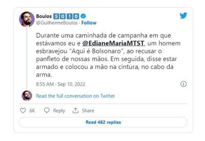 Guilherme Boulos relata ameaça com arma durante campanha em SP