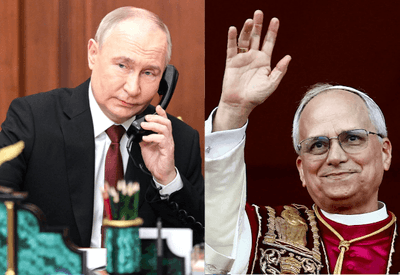 Putin liga para Papa Leão XIV, agradece apoio para solução da guerra na Ucrânia e critica Zelenzky 