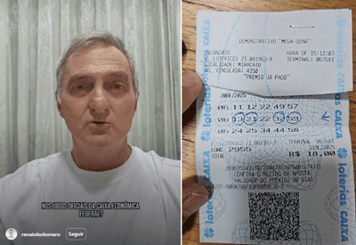 Renato Bolsonaro afirma não ter recebido prêmio de bolão da Mega da Virada