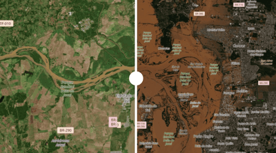 Veja o antes e depois de lugares do Rio Grande do Sul após as chuvas