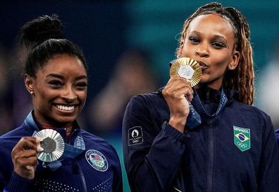 Rebeca Andrade é exaltada em segunda parte do documentário de Simone Biles: "Ela não é humana"