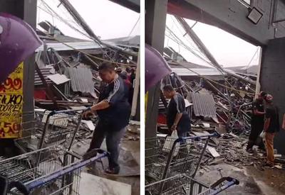 Teto de supermercado desaba e deixa feridos em Diadema