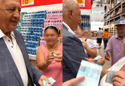 Empresário e ex-deputado que já foi preso por fraude e condenado pelo STF distribui dinheiro em supermercado de Brasília