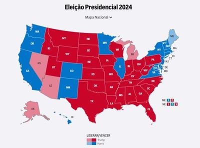 ACOMPANHE: A apuração das eleições nos Estados Unidos estado a estado 