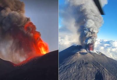 Aeroporto da Itália fecha após erupção do Etna, veja vídeos