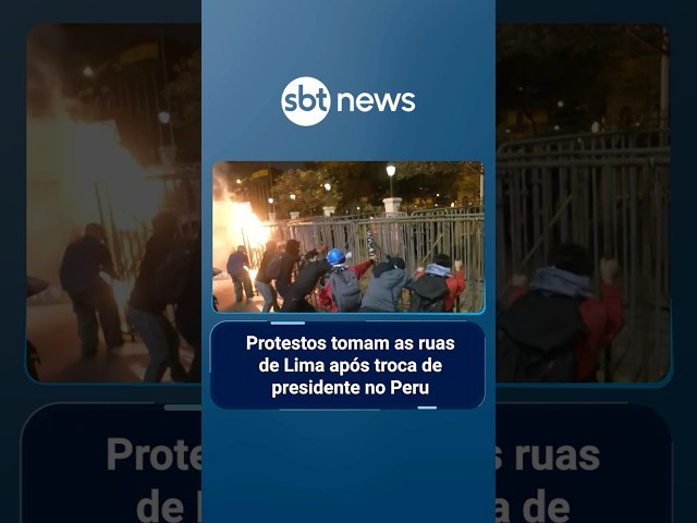 Protestos tomam as ruas de Lima após troca de presidente no Peru | #SBTNoticias