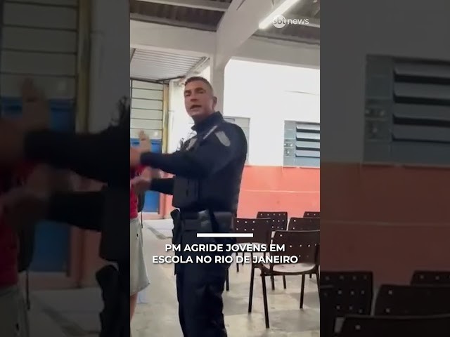 VÍDEO: PM agride jovens em escola no Rio de Janeiro; agente foi afastado | #SBTNews