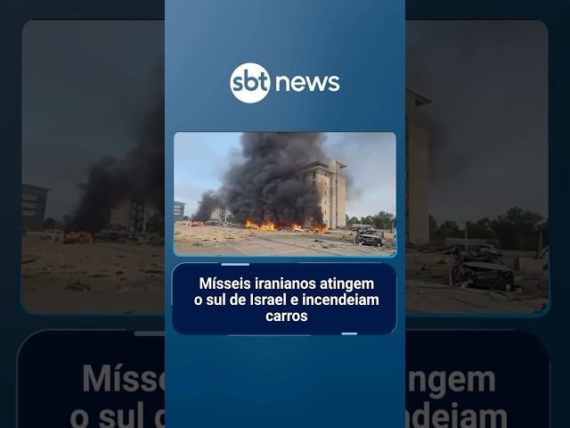 Mísseis iranianos atingem o sul de Israel e incendeiam carros | #SBTManhã