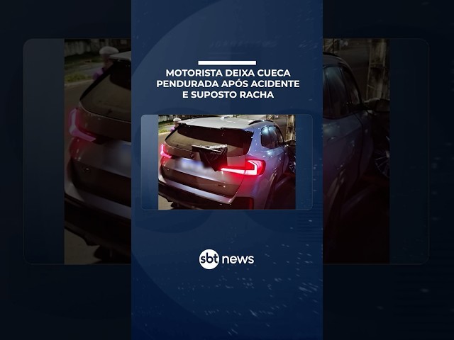 Motorista deixa cueca pendurada após acidente e suposto racha | #SBTManhã