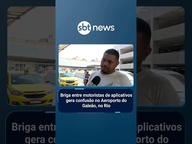 Briga entre motoristas de aplicativos gera confusão no Aeroporto do Galeão, no Rio | #SBTBrasil
