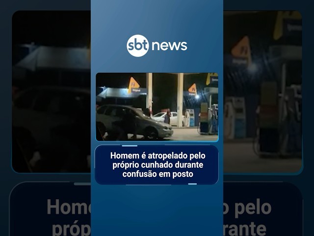 Homem é atropelado pelo próprio cunhado durante confusão em posto de combustíveis | #PrimeiroImpacto
