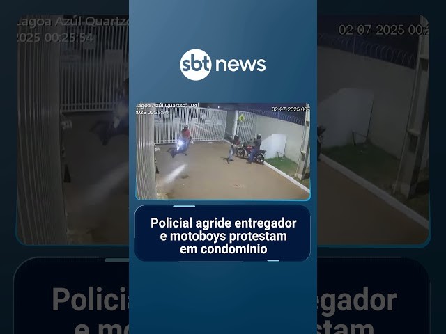 Policial agride entregador e motoboys protestam em condomínio | #PrimeiroImpacto