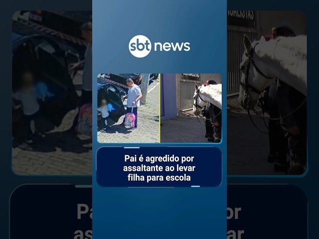 Pai é agredido por assaltante ao levar filha para escola | #PrimeiroImpacto