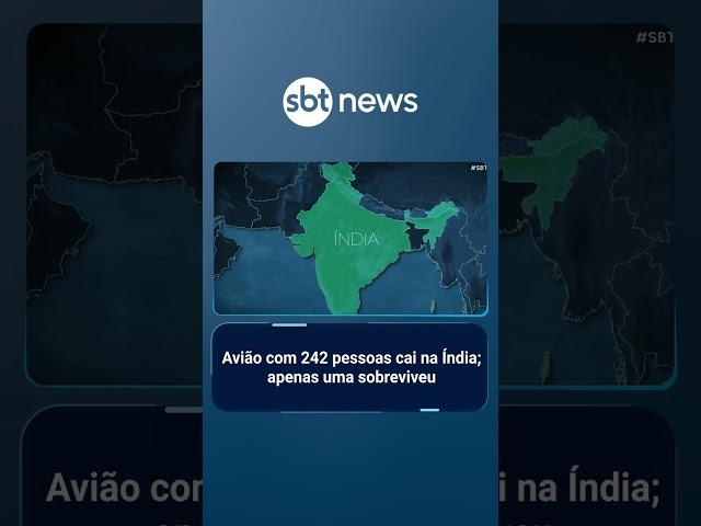 Avião cai com 242 pessoas na Índia; companhia diz ter um sobrevivente | #SBTBrasil