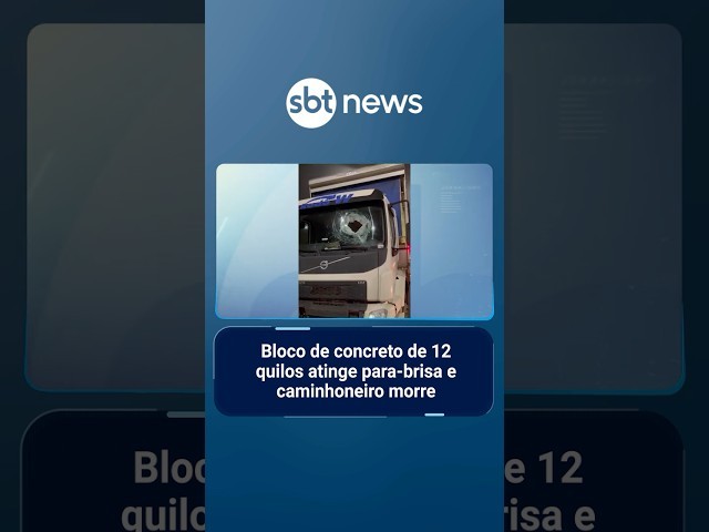 Bloco de concreto de 12 quilos atinge para-brisa e caminhoneiro morre | #SBTManhã