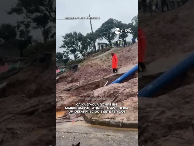 Caixa d’água rompe em Mairiporã (SP), atinge casas e deixa um desaparecido e sete feridos