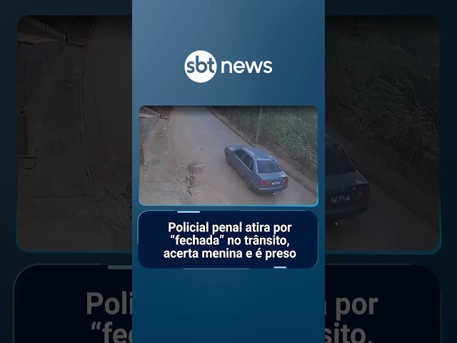 Policial penal atira por “fechada” no trânsito, acerta menina e é preso | #SBTManhã