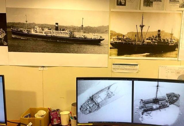 Imagem da noticia Encontrado navio afundado na Segunda Guerra Mundial em que mais de mil prisioneiros morreram