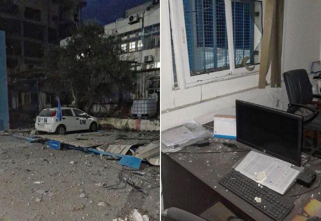 Imagem da noticia Sede de agência da ONU é atingida por bombardeio israelense em Gaza