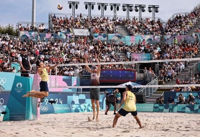 André e George perdem para dupla alemã no vôlei de praia e saem de Paris 2024 sem disputar medalha