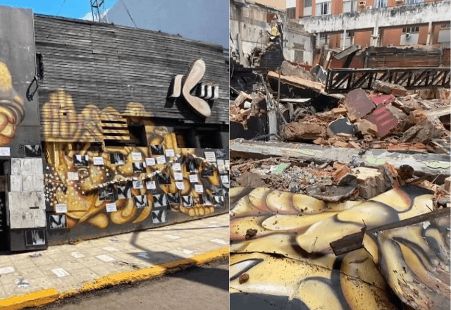Imagem da noticia Boate Kiss: fachada de prédio é demolida; local dará lugar a memorial de vítimas