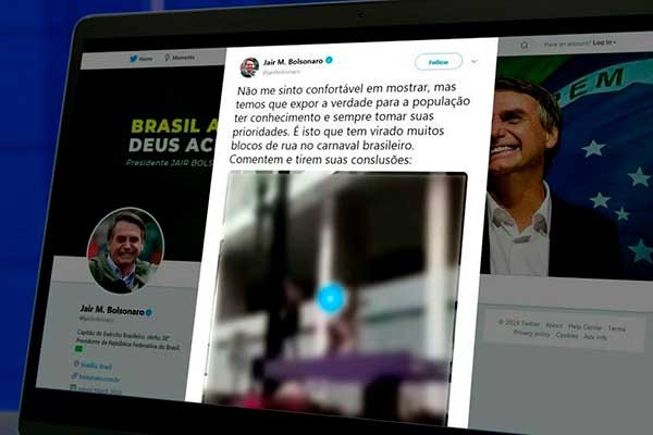 Imagem da noticia Bolsonaro posta vídeo polêmico no Twitter e caso ganha destaque internacional