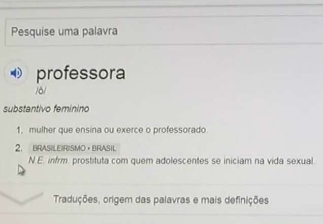 Buscas por palavra "professora" na internet gera polêmica