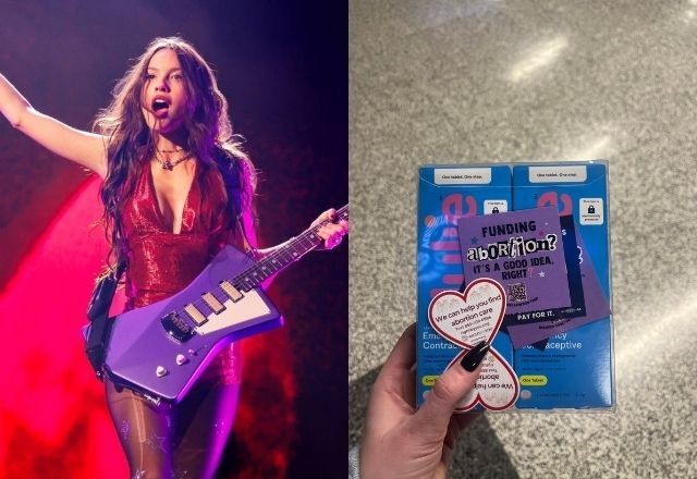 Imagem da noticia Olivia Rodrigo distribui camisinhas, pílulas contraceptivas e folhetos pró-aborto durante show