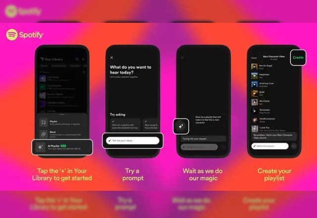 Imagem da noticia Spotify testa inteligência artificial para criar playlist com comando de texto