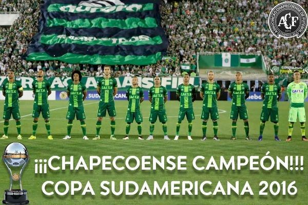 Imagem da noticia Chapecoense é declarada campeã da Copa Sul-Americana 2016