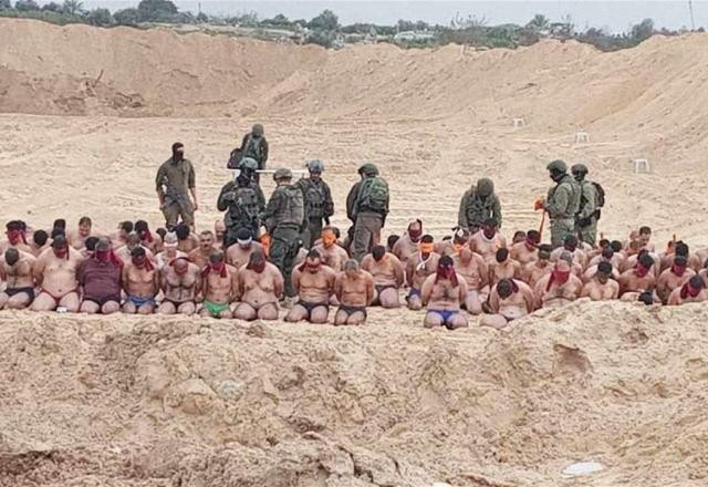 Imagem da noticia Imagens mostram palestinos detidos por Israel seminus e de olhos vendados