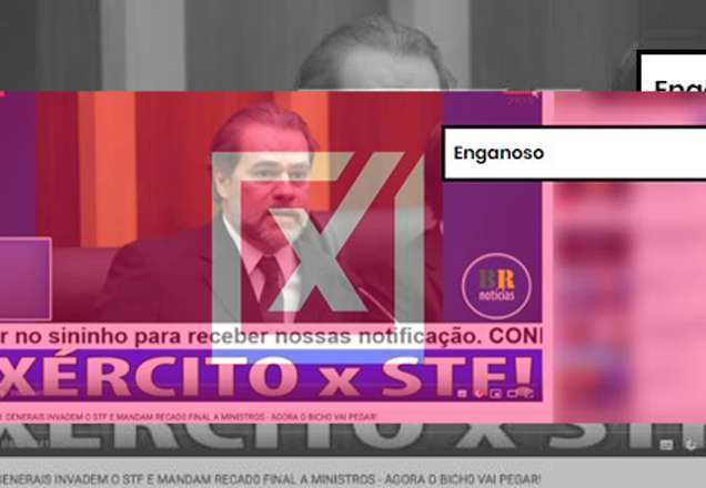 Imagem da noticia Comprova: É enganoso vídeo que fala sobre "recado final" de militares ao STF