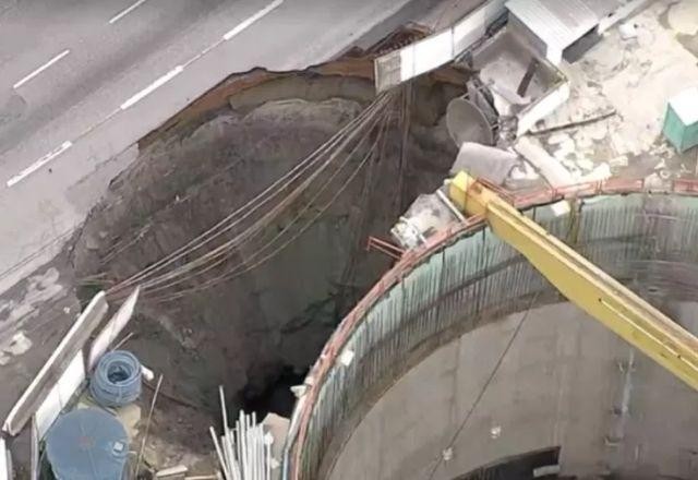 Após acidente, cratera na Marginal Tietê será fechada com concreto