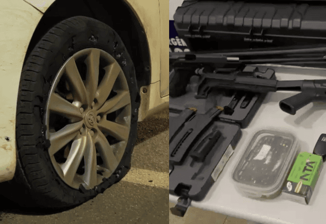 Imagem da noticia Colecionador de armas persegue e atira contra carro da esposa, onde estavam filhos do casal