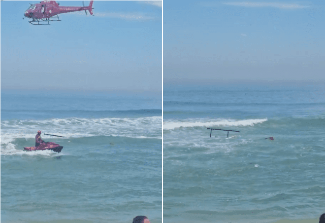 Imagem da noticia Helicóptero cai no mar da Barra da Tijuca, no Rio de Janeiro