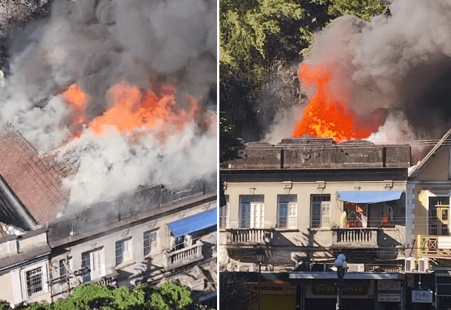 Imagem da noticia Incêndio destrói prédio histórico em Petrópolis, na Região Serrana do RJ