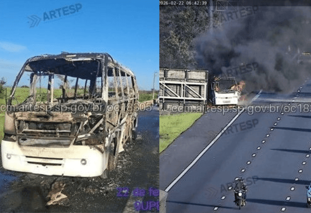 Imagem da noticia Micro-ônibus pega fogo na Rodovia dos Bandeirantes e 20 foram socorridos sem ferimentos 