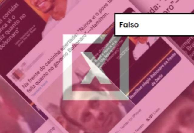 Imagem da noticia FALSO: Lewis Hamilton não elogiou Bolsonaro após o GP do Brasil