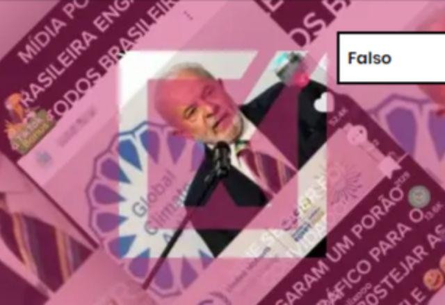 Imagem da noticia FALSO: Lula não discursou em porão cenográfico em viagem falsa para COP 27, no Egito