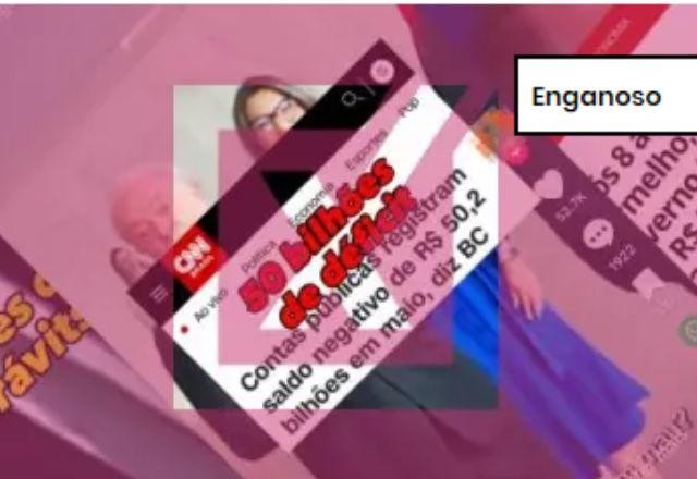 Imagem da noticia ENGANOSO: Vídeo compara dados diferentes e engana sobre déficit das contas públicas