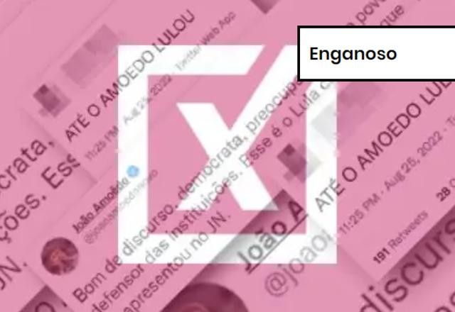 Imagem da noticia ENGANOSO: Postagem no Twitter sugerindo apoio de João Amoêdo a Lula