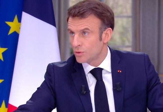 Imagem da noticia Macron compara protestos na França com 8 de janeiro no Brasil