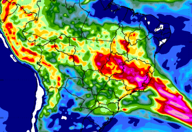 Imagem da noticia Faixa de chuvas persistentes deve atingir grande parte do Brasil a partir do fim de semana